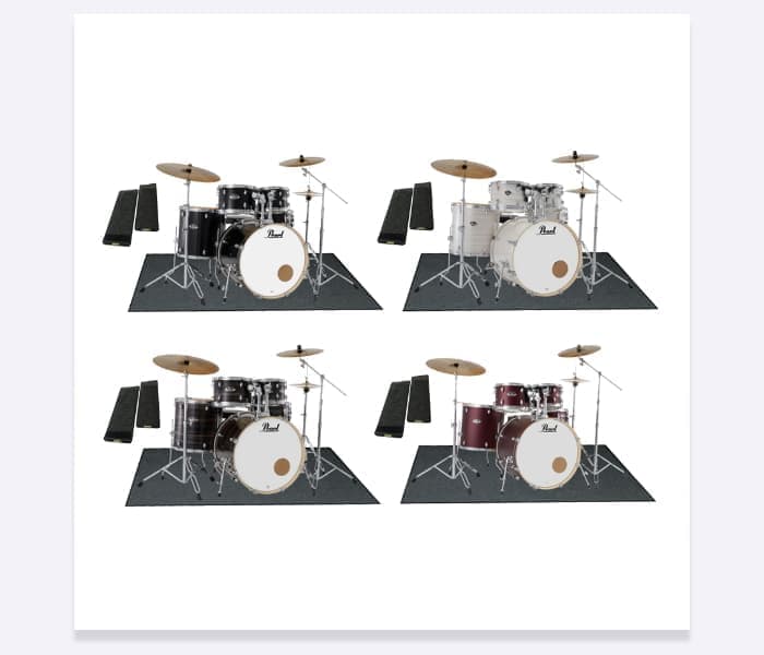 EXX725SN/C 3シンバル キックペダル用防音マットセット