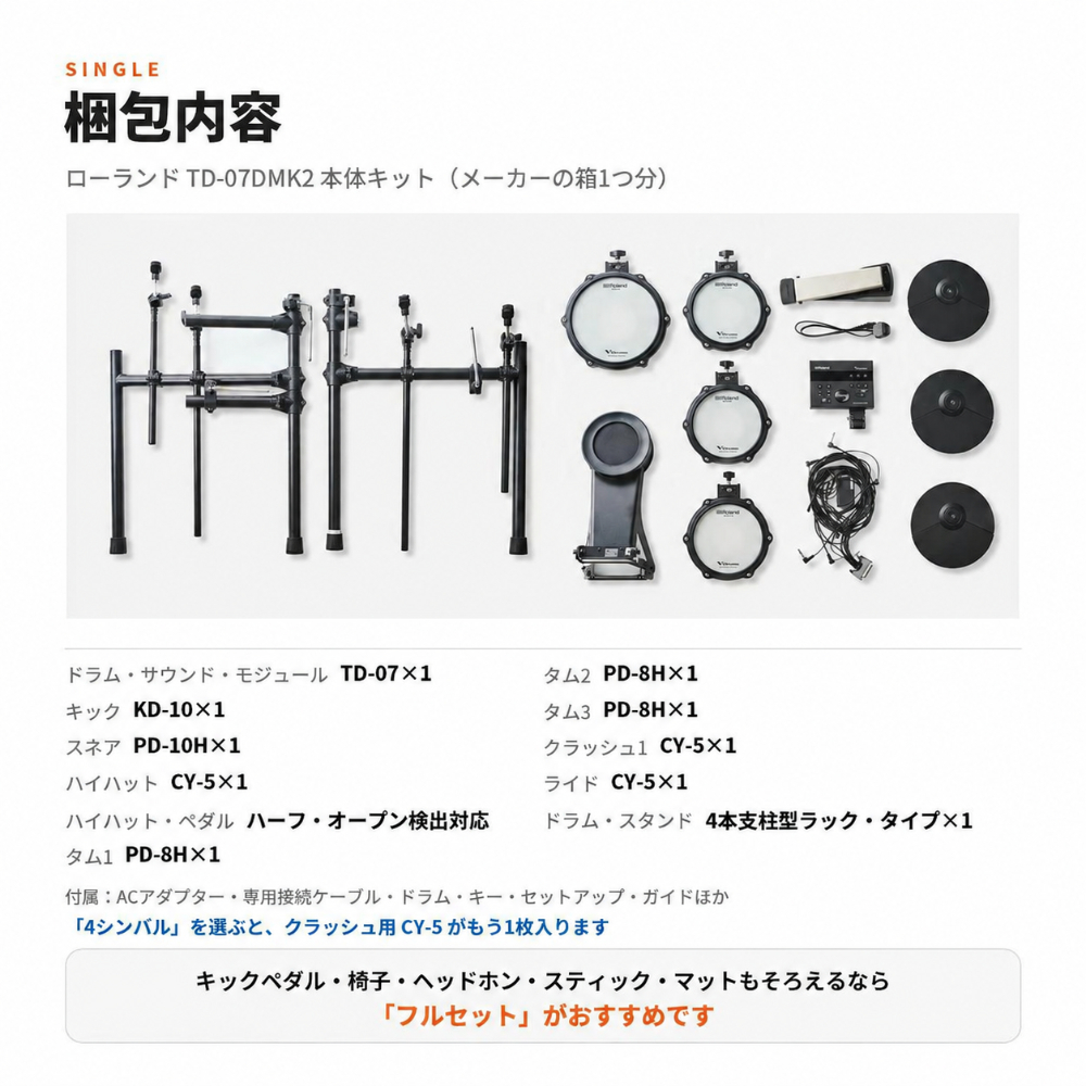 TD-07KV2 梱包内容