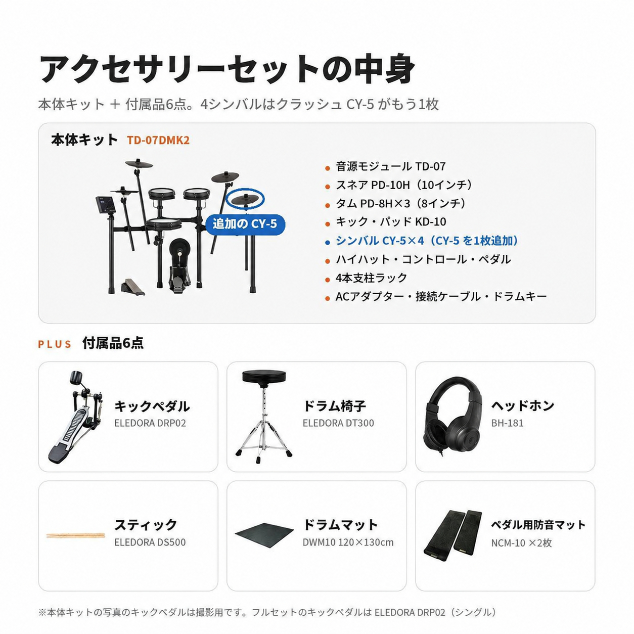 アクセサリーセットの中身(4シンバル)